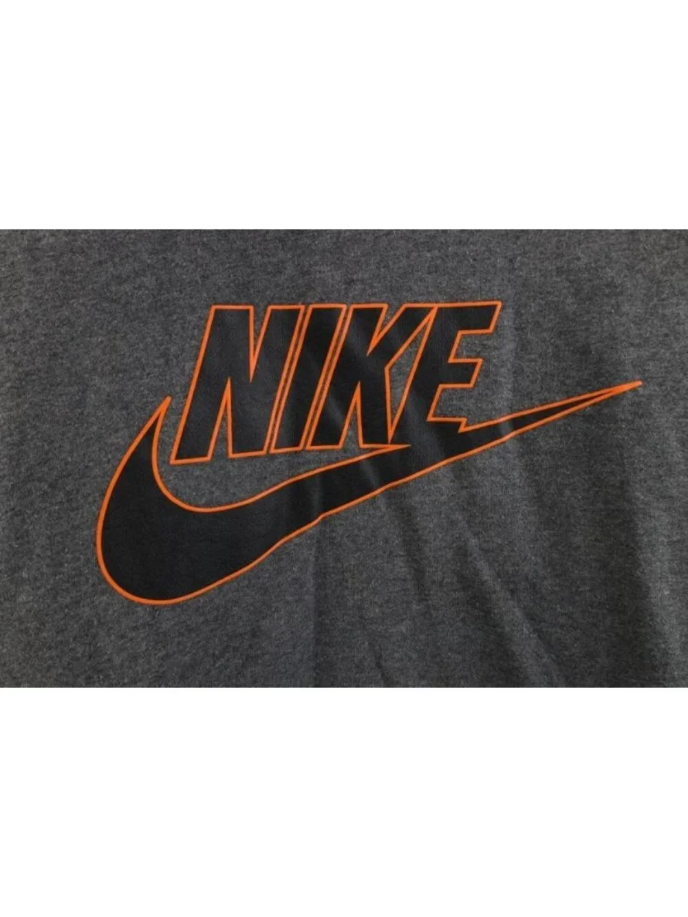 Vintage Y2K Nike Mens Size XL Center Big Swoosh Hoodie Sweatshirt Heather Gray